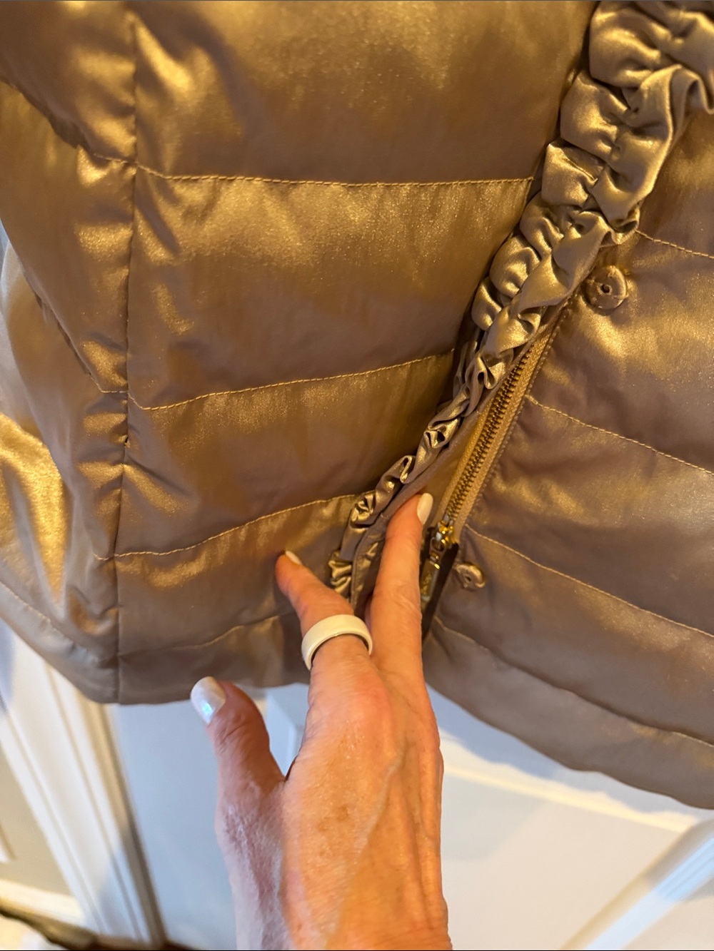 Lilly Pulitzer Jacket size 8 brushed metallic gold - Picture 3 of 7